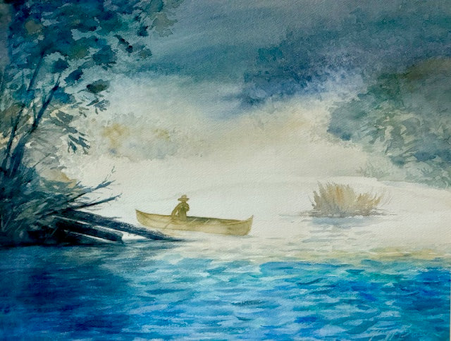 Canoe in the Mist